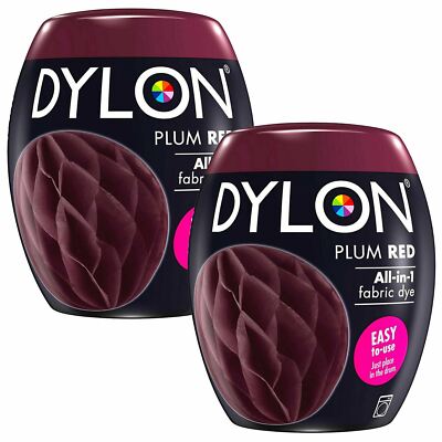 Dylon Waschmaschine Stoff Färbe Pod, Pflaumenrot, 2 Packungen à 350 g