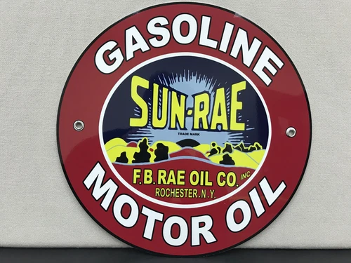 Sun Rae SUNRAE motor fuel gasoline oil garage racing vintage Style metal sign