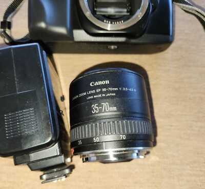 Canon Zoom Lens EF 35-70mm & EOS 850 Camera & Flash & bag Untested