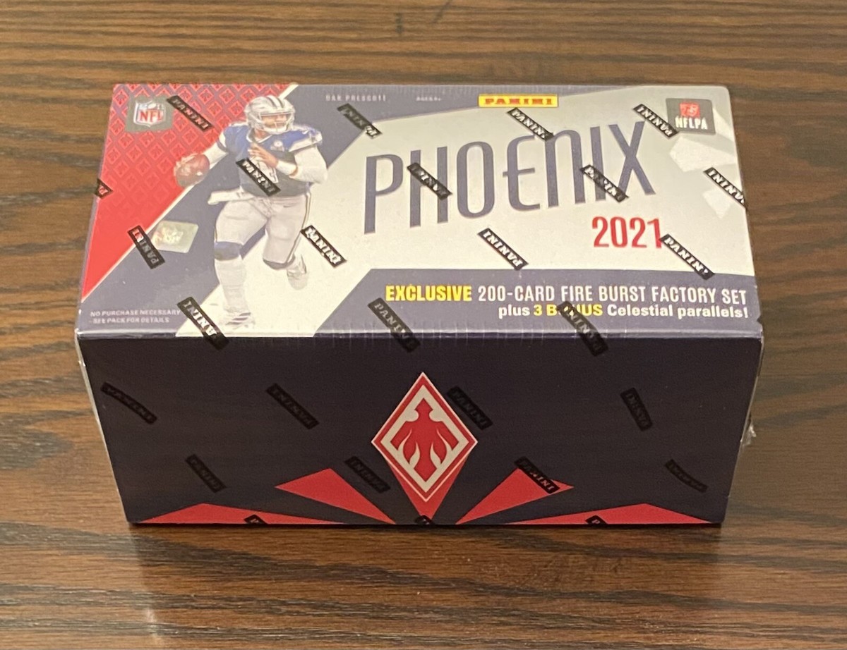 2021 Panini Phoenix Football FIRE BURST Factory Set (200 Cards + 3
