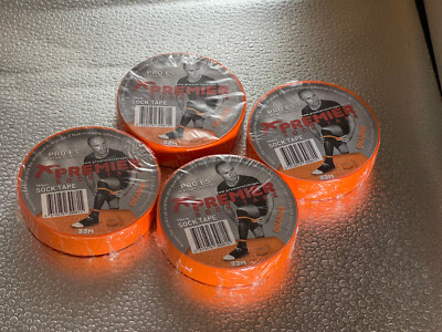 4x 33m Rolle Premier Sock Tape Orange 19mm Pro Es Fußball Rugby Hockey Stutzen