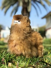 Handmade Alpaca Fur Llama, Stuffed Beige Alpaca, Peruvian Soft Toys