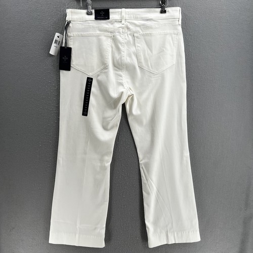 NYDJ Jeans Womens 16 Petite White Trouser Pants Straight Wide Leg Stretch Denim - Picture 2 of 13