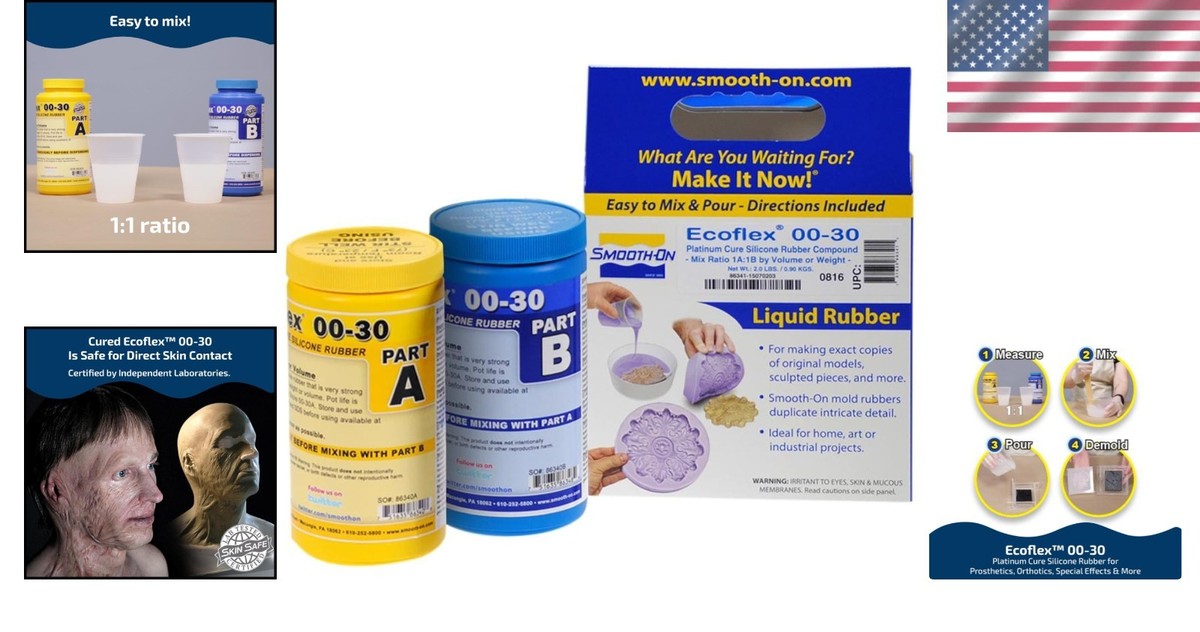 Liquid Platinum Cure Silicone Rubber - Ecoflex 00-30, Ideal for Flexible Molding | eBay Liquid Platinum Cure Silicone Rubber - Ecoflex 00-30, Ideal for Flexible Molding | eBay