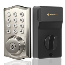 Keyless Door Lock with Keypad,Voice Prompt, Smart Deadbolt Lock,Satin Nicke