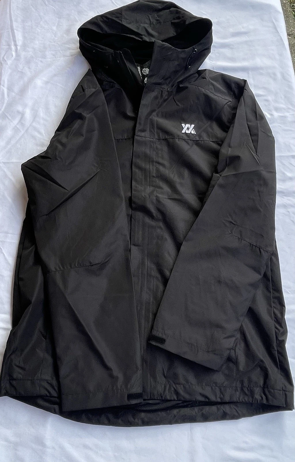 Dixxon XX Tech Jacket Men’s Medium Black Full Zip Hooded Windbreaker Logo NWT