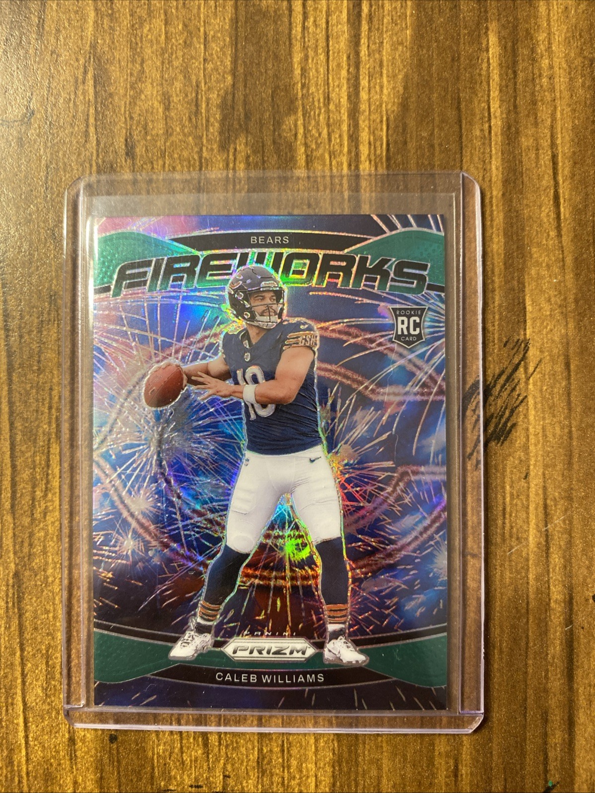 2024 Panini Prizm - Fireworks Caleb Williams #25 Green Prizm (RC)