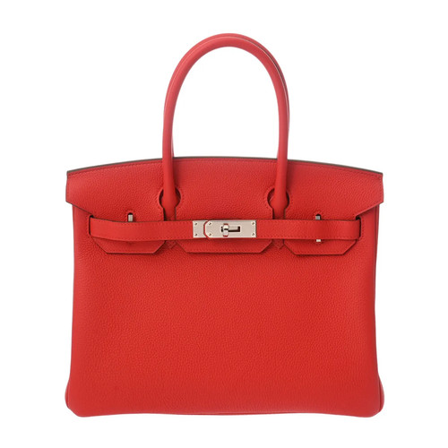 Hermes Birkin 30 719716 Handbag Togo Leather Silver #WB121
