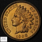 1908 Indian Head Copper Cent 1C (MOSTLY RED RD!)