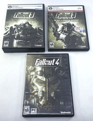 LOT OF 3!!  Fallout 3, Fallout 3-Add On, & Fallout 4- PC Game DVD for Windows