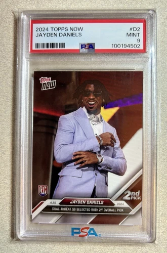 💎Jayden Daniels 2024 Topps Now Draft Night D-2 PSA 9 MINT Rookie RC Commanders