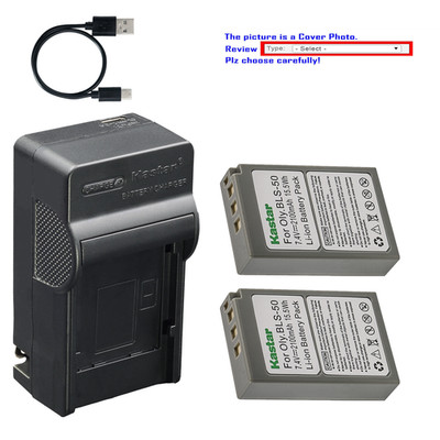 Kastar Battery AC & USB-C Charger for Olympus PEN E-PL1 E-PL1s E-PL2 E-PL3 OM-5