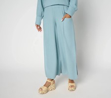 Peace Love World Boheme Womens Linen Blend Side Panel Pant Size XXSP Stone Blue