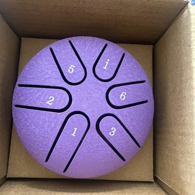 Handpan Drum Mini 6 Note Worry Free Tongue Drum Percussion Instrument (lila)