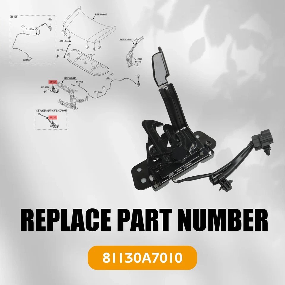 Dispositivo de bloqueo del capó delantero adecuado para Kia Forte Koup Forte Forte5 2014 2015 2016 Foto 4 de 4