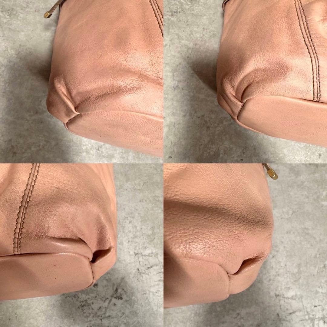 Burberry Blue Label One Shoulder Tote Bag Pink Full Leather Nova Check New thumbnail 5