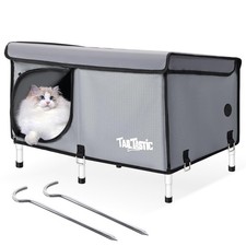 Outdoor Cat House Insulated Feral Cat Shelter Waterproof Elevated Winter