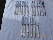 6 ELKINGTON SILVER PLATE WESTMINSTER PATTERN DESSERT KNIVES. 21 CMS. 3 SETS