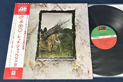 🔥 LED ZEPPELIN "IV" 1976 Japan Obi Audiophile Vinyl Stairway Inner Insert MINT-