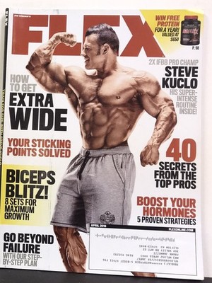 Flex April 2016 Steve Kuclo How to Get Extra Wide Biceps Blitz FREE SHIPPING sb