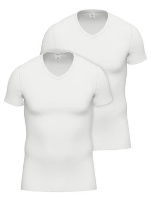 Lot de 2 t-shirts col en V Day Classic Ammann |Coton super-peigné | M-2XL, Blanc - Photo 1/3