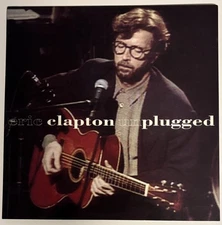 ERIC CLAPTON Unplugged 12x12 record store promo poster flat 2sided 1992 Mtv