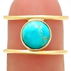 18K Gold Over Brass Round Gemstone Double Band Ring Jewelry for Women TGR1010