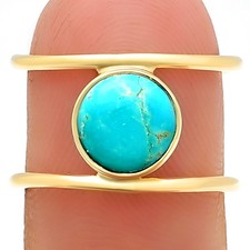18K Gold Over Brass Round Gemstone Double Band Ring Jewelry for Women TGR1010