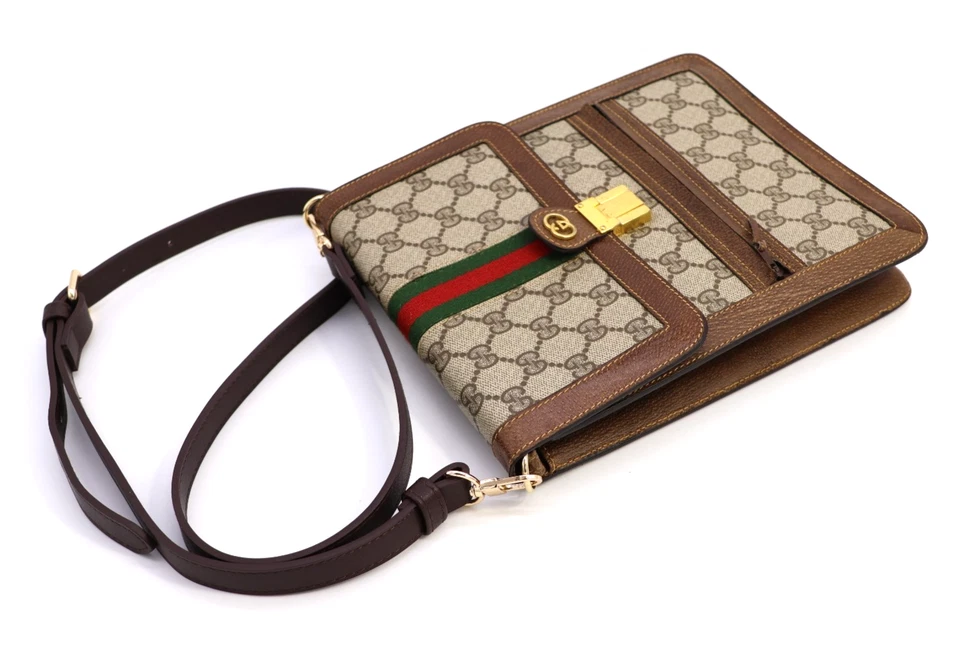 Gucci Crossbody Shoulder Bag Purse GG Supreme Sherry Vintage Brown Authentic - Image 2 of 4