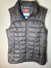 Columbia Gray Thermal Coil Lightweight Men's Med Full Zip Puffer Vest Tech Omni