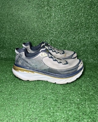 HOKA One Bondi 5 Men Size 11.5 Grey White Running Shoes Comfort Walking Sneakers