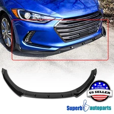 Fits 2017-2018 Hyundai Elantra Glossy Black 3PC Front Lower Splitter Spoiler Lip