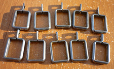  10 Vintage 9/16" Silver Zinc Color Square Swing Arm Curtain Rod Rings Eyelet
