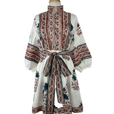 Anthropologie Sue Sartor Long-Sleeve Flounce Dress Women's Size Small