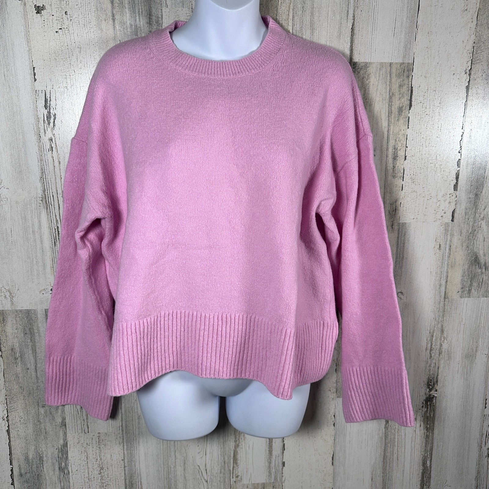 & Other Stories Pink Sweater Sz S MSRP $79 Cotton Blend Oversized Cozy Fit