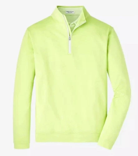 NWT Peter Millar Perth Melange Performance Quarter-Zip Spritzer Green Sz XL $135