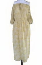 Linen Lux Sz 8 Off Shoulder Lined Midi Dress Euc