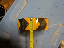 Black Yellow Reflective Safety Tape 2” Wide – Approx 75–100 ft Roll