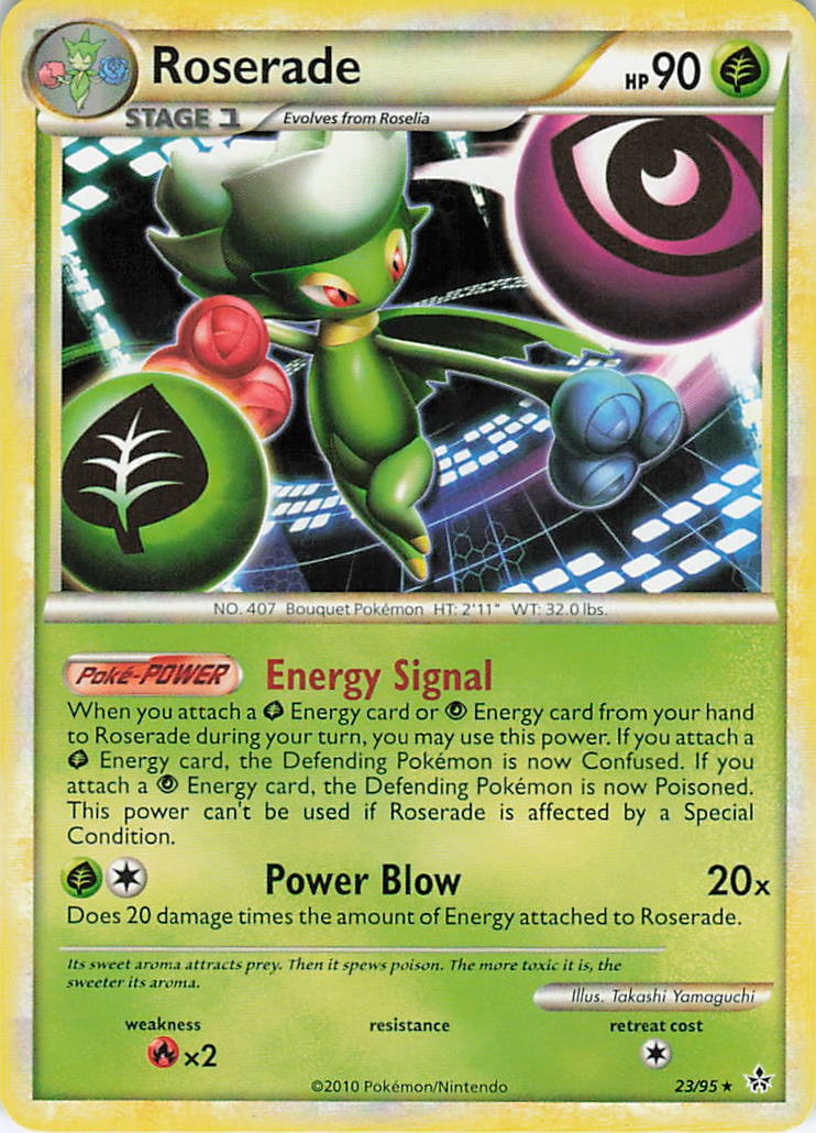 Roserade 23/95 Rare HGSS Unleashed Pokemon Heavily Played