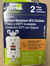 LEVITON 15 Amp Self-Test SmartLock Pro Duplex Tamper Resistant GFCI Outlet, 2PK 