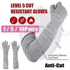 Cut Resistant Gloves Level 5 Guard Gloves With Long Arm Sleeves for Outdoor 1~10