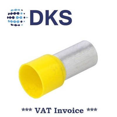 Schnürsenkel Zwinge isoliert 70 mm² 21 mm verzinnt gelb Standard 1 002091