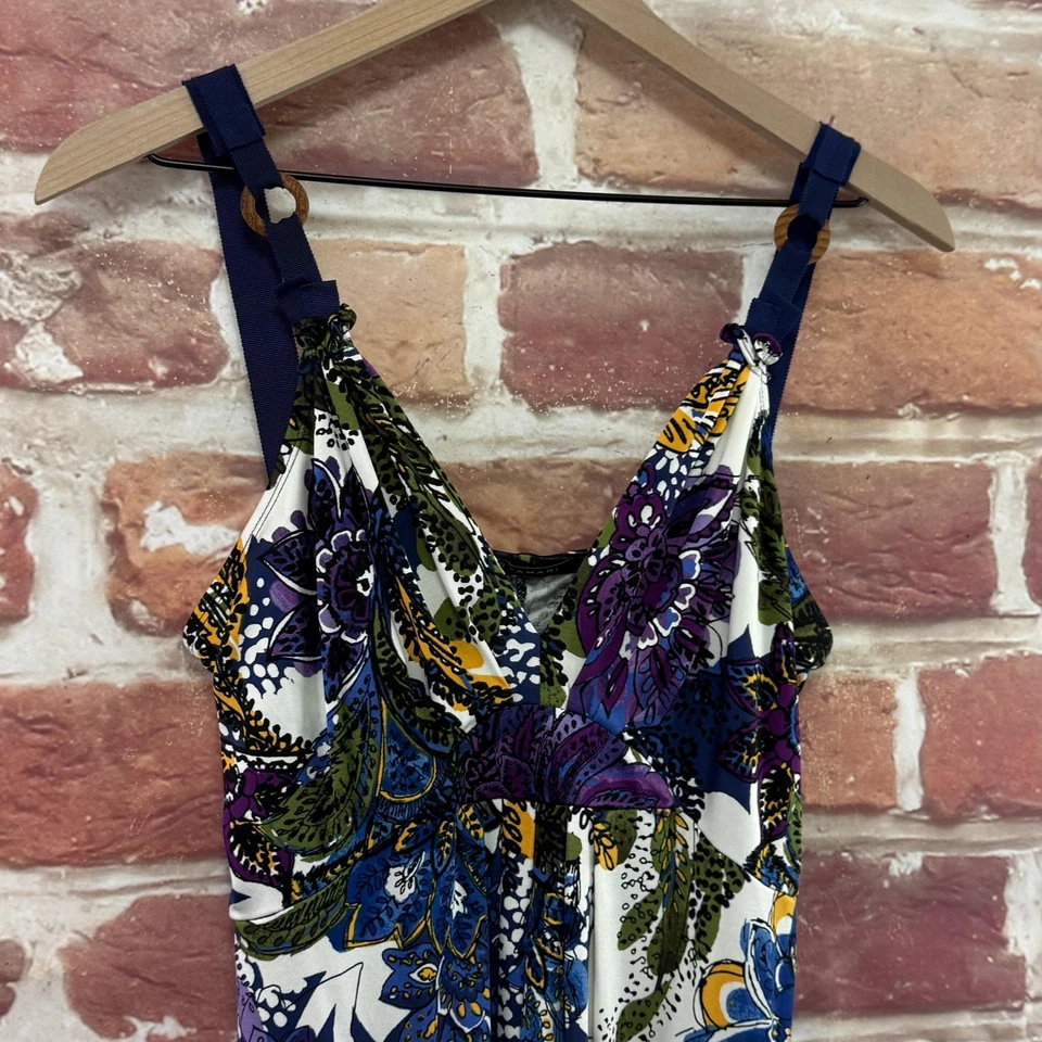 Vestido Elie Tahari Mujer Mediano Multicolor Boho Floral Abstracto Informal Elástico Foto 3 de 4