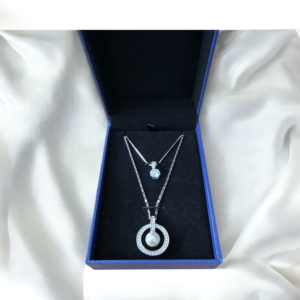 Artistry New in Box SWAROVSKI Rhinestones Double Necklaces Pearl