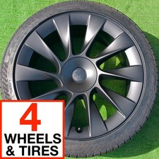 4 Factory Tesla Wheels New Tires Model Y Induction Genuine Oem 20 Inch Black Set