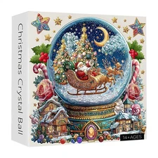 Christmas Snow Globe Shaped Jigsaw Puzzle Family Game Christmas Gift