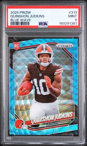 2025 PANINI PRIZM BLUE WAVE #313 QUINSHON JUDKINS ROOKIE RC /230 PSA 9