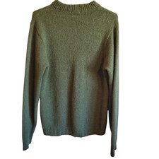 Vintage Union Made in USA Shetland Wool Blend Army Green Crewneck Sweater Unisex