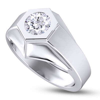 Solitaire Engagement Wedding Ring 925 Sterling Silver Round Cut