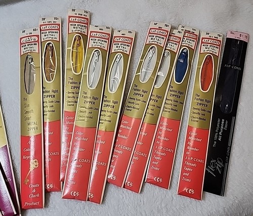 JP Coats Zipper Lot 19 Metal Neck Opening Skirt Separating Vintage 9 14 18 20 In - Picture 4 of 12